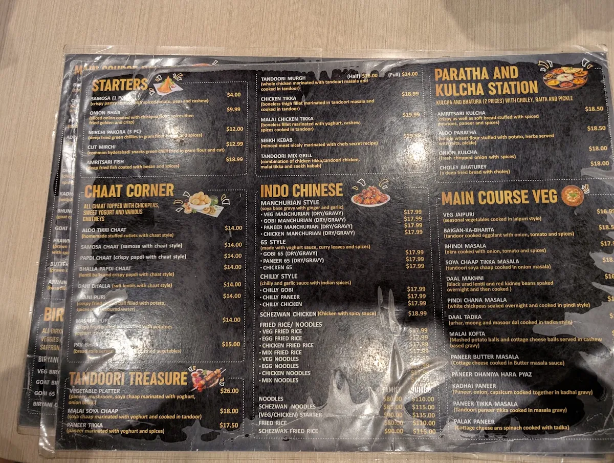 Menu, Curry Master Chef