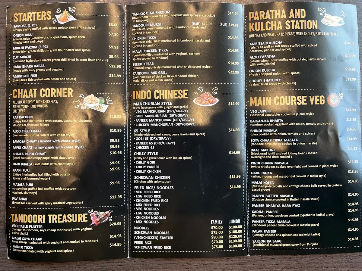 Menu, Curry Master Chef