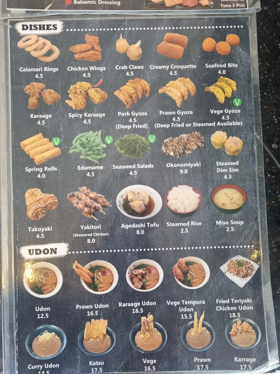 Menu, Sushi raft