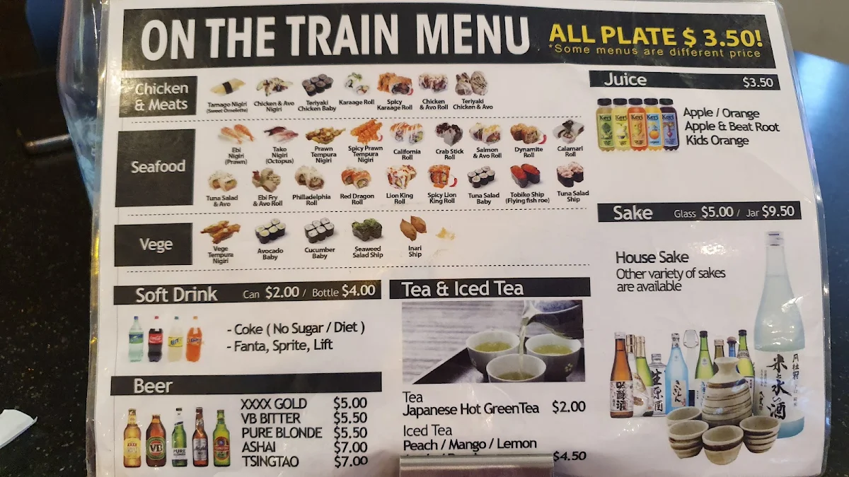 Menu, Sushi raft