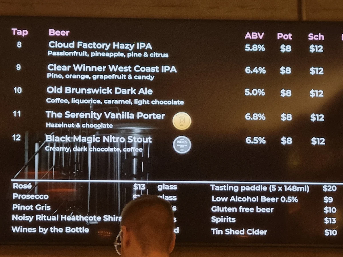 Menu, Gales Brewery