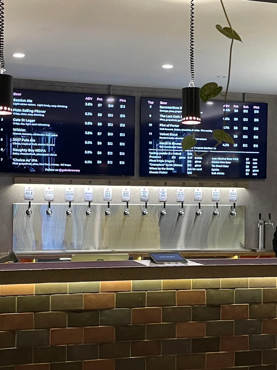 Menu, Gales Brewery