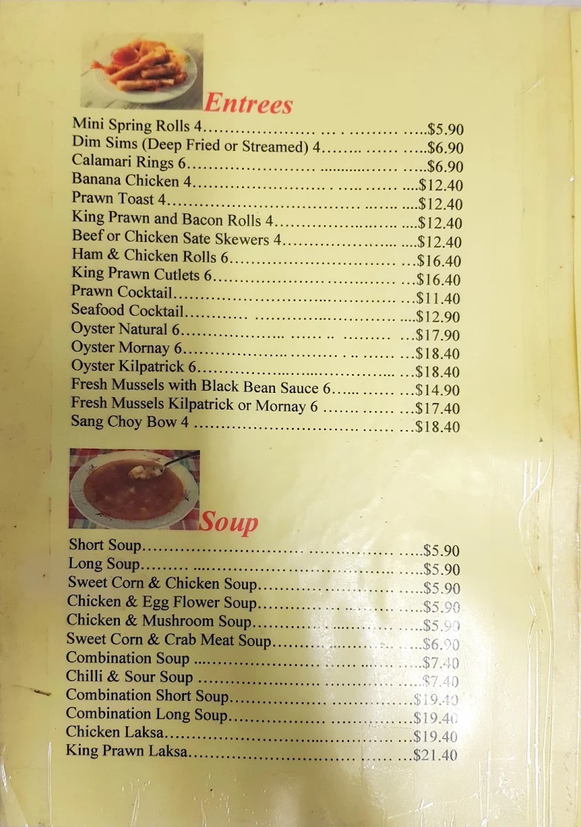 Menu, Hon Doo Restaurant