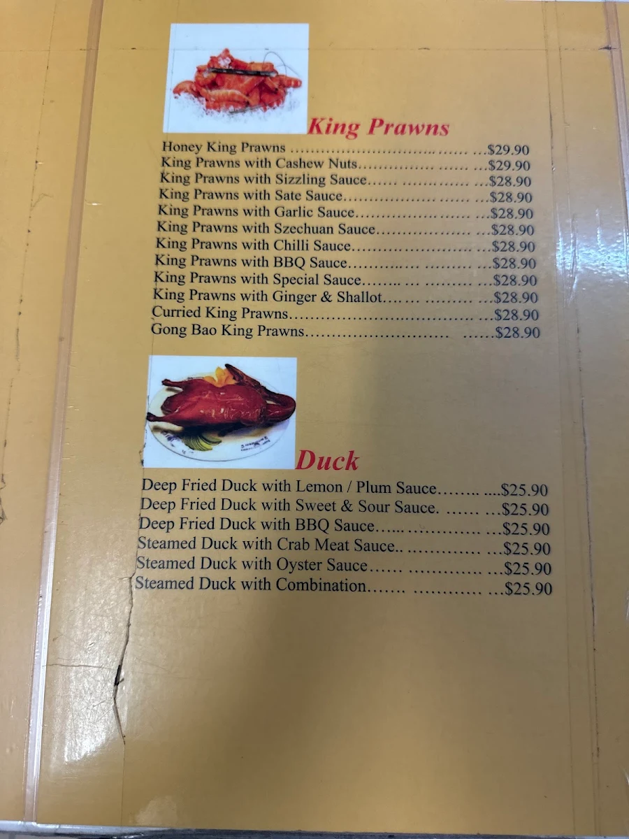 Menu, Hon Doo Restaurant