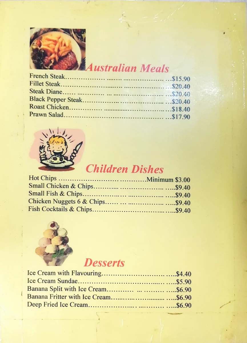 Menu, Hon Doo Restaurant