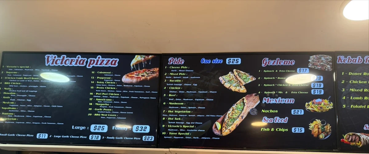 Menu, Kebabs @ Victoria