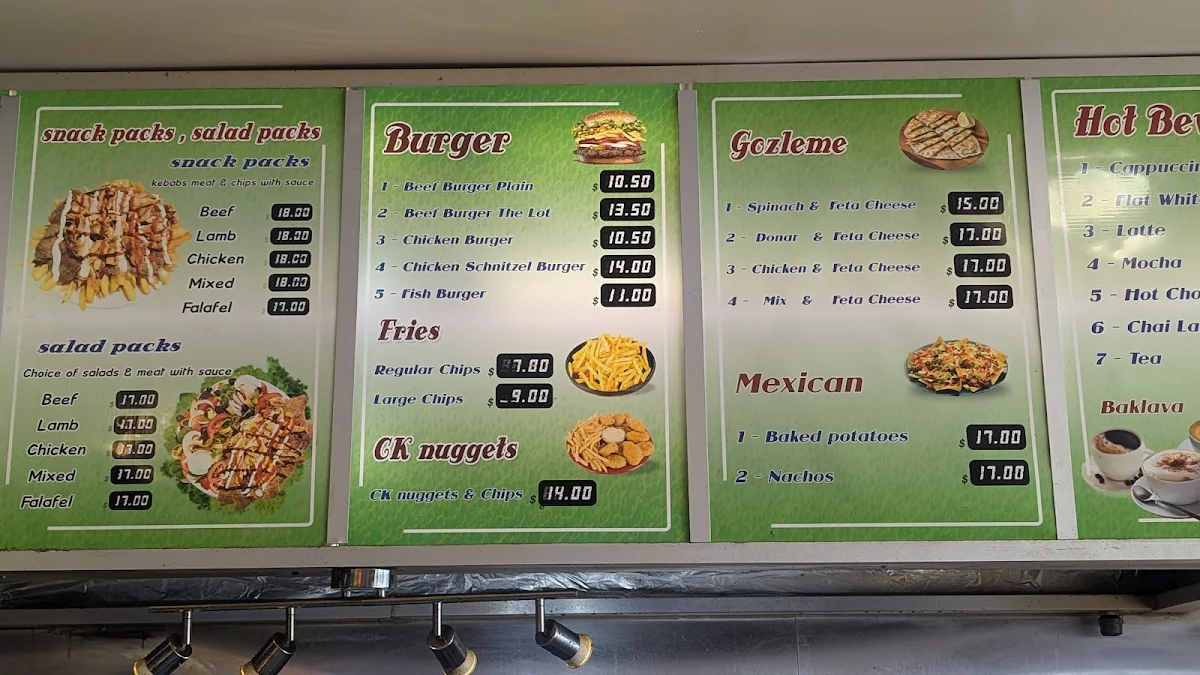 Menu, Kebabs @ Victoria