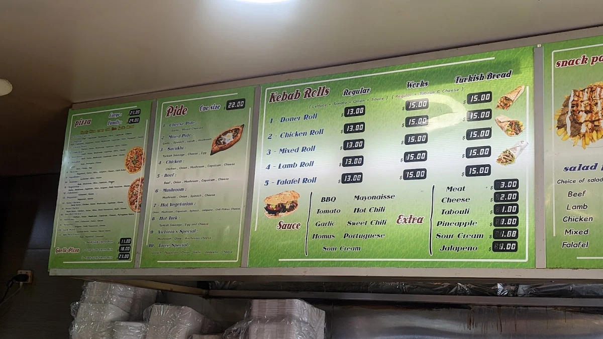 Menu, Kebabs @ Victoria