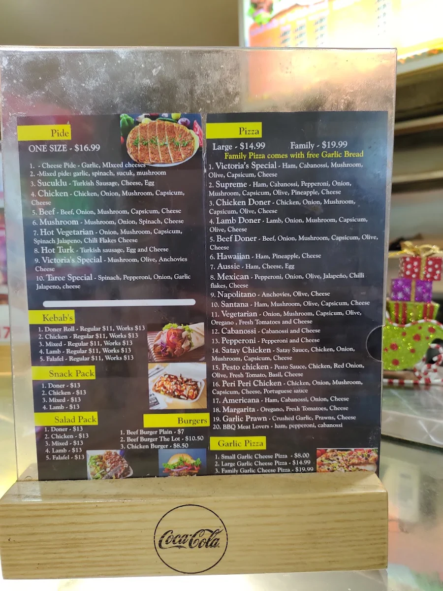 Menu, Kebabs @ Victoria
