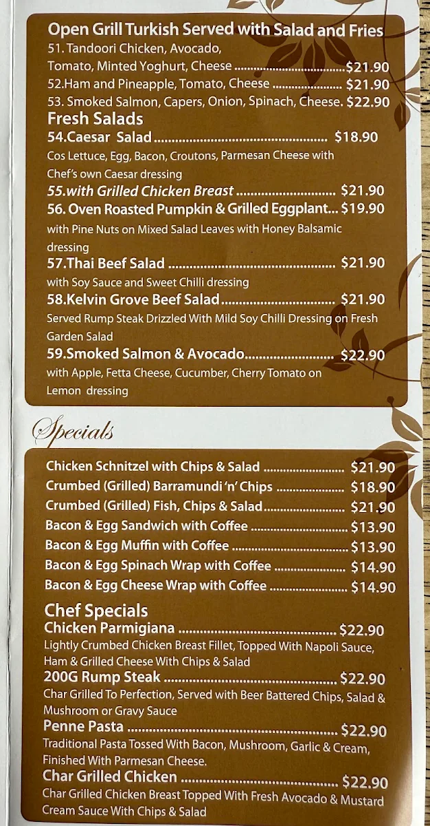 Menu, Coco Cozy Cafe
