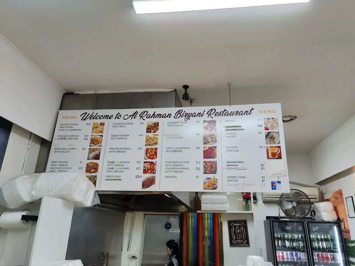 Menu, Al Rahman Biryani Restaurant