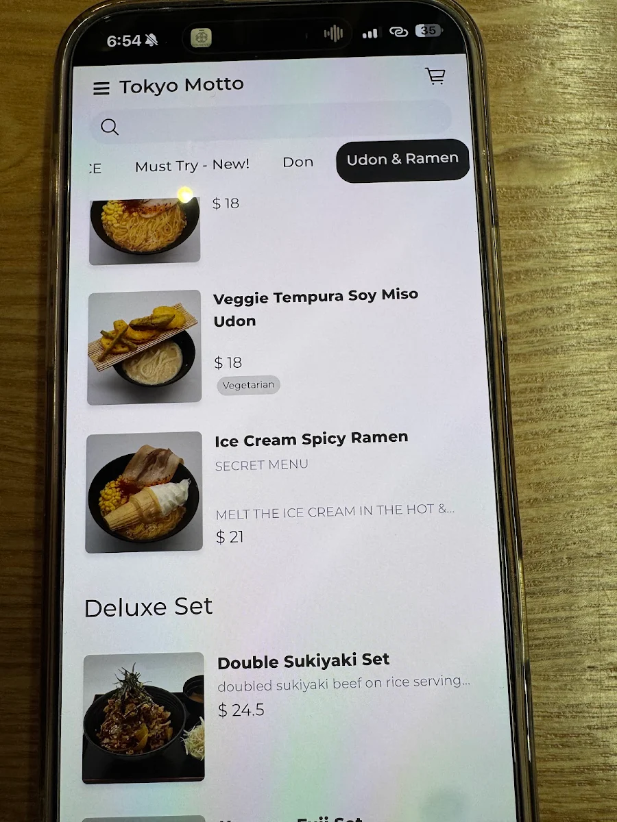 Menu, Tokyo Motto - MidCity