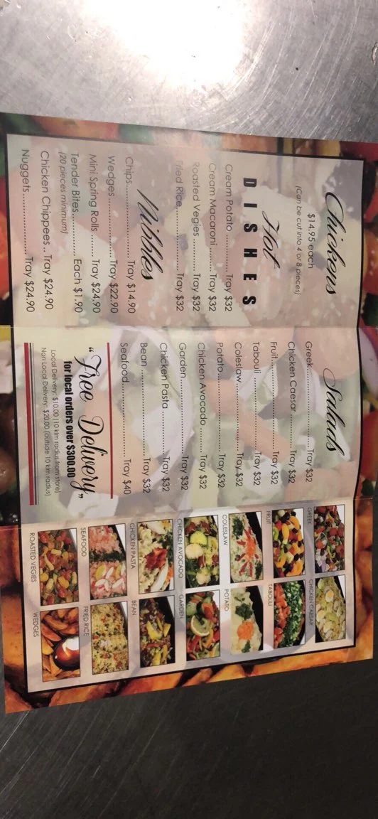 Menu, Narellan Charcoal Chicken