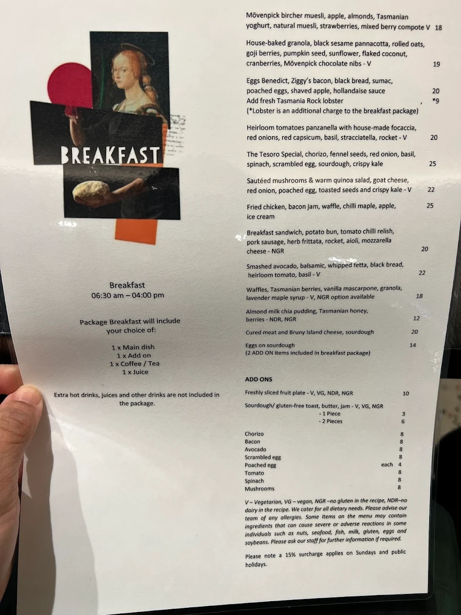 Menu, Tesoro