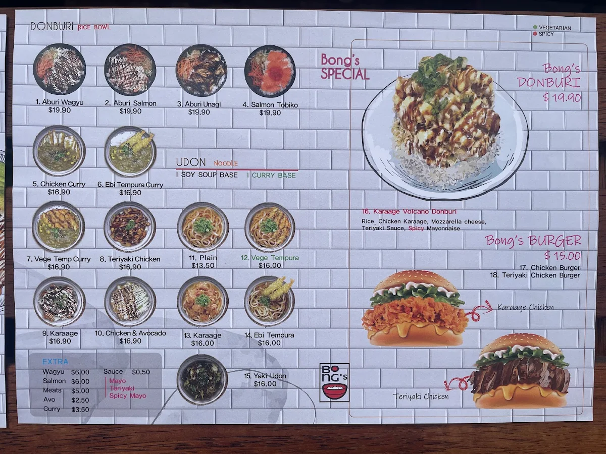 Menu, BoNG's Donburi