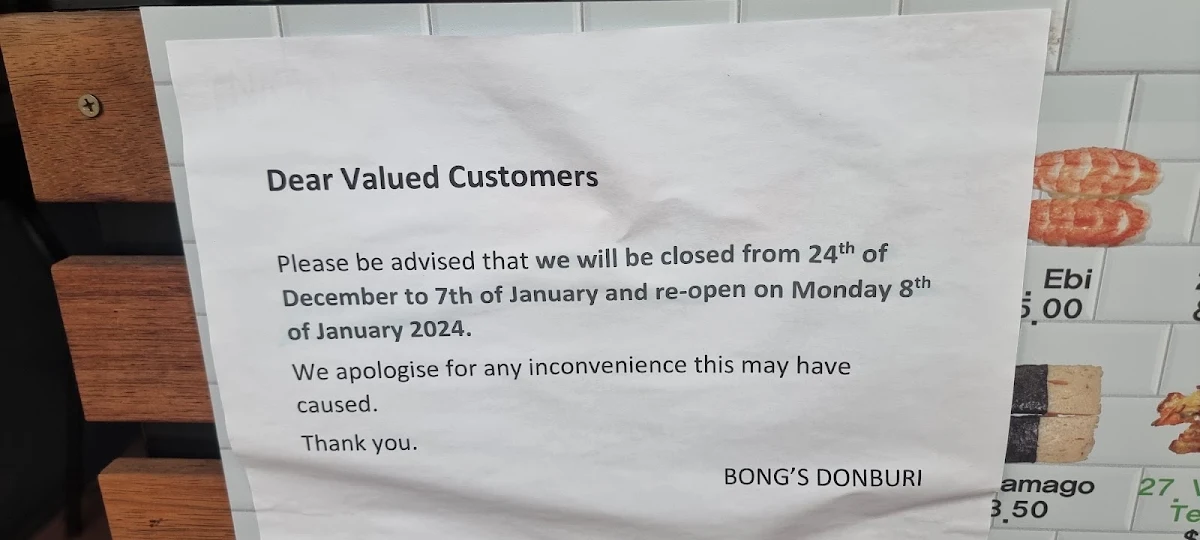 Menu, BoNG's Donburi