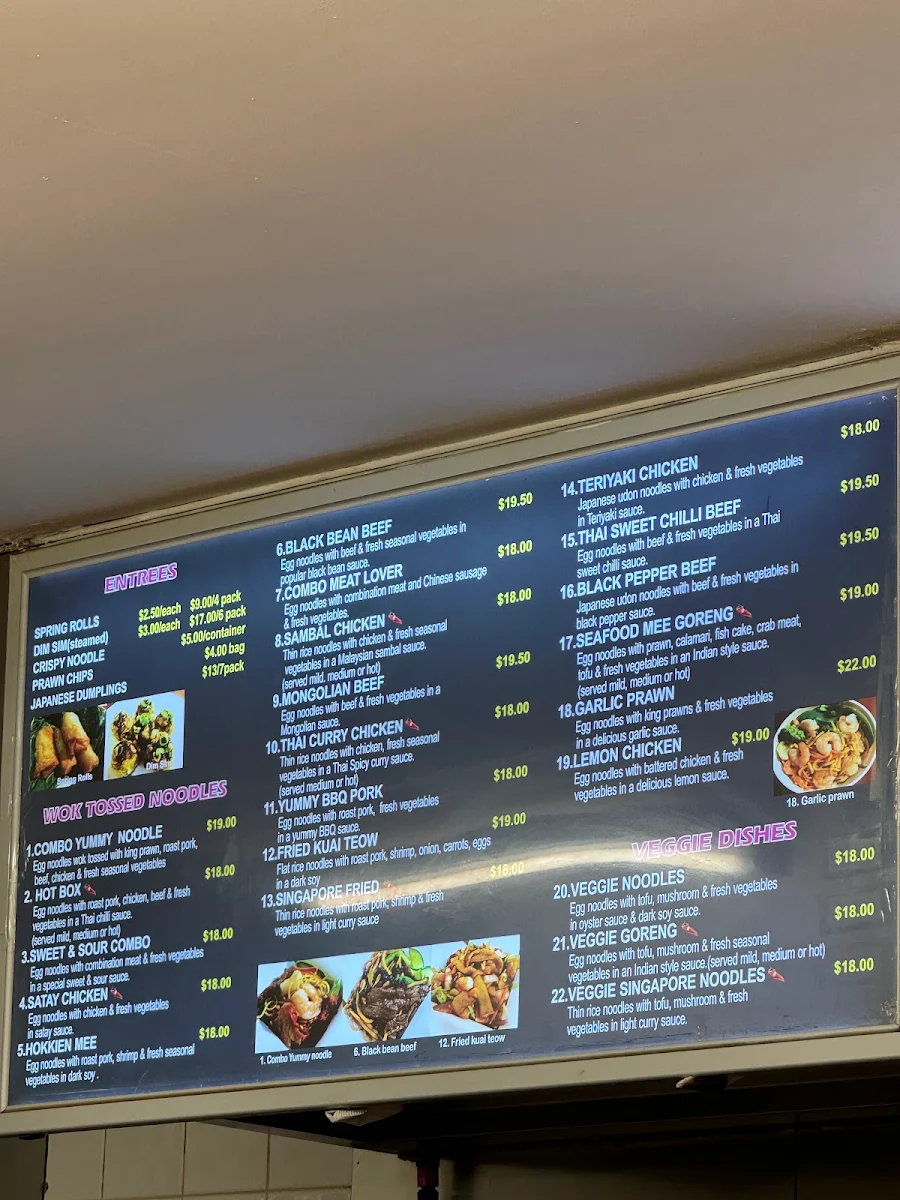 Menu, Happy Noodle Box
