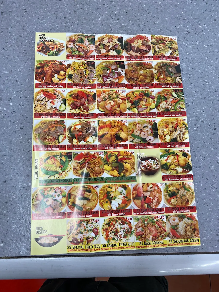Menu, Happy Noodle Box