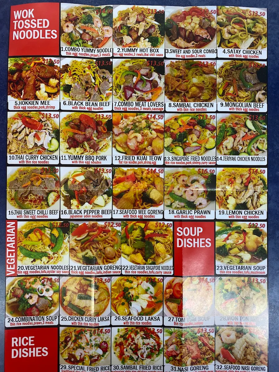 Menu, Happy Noodle Box