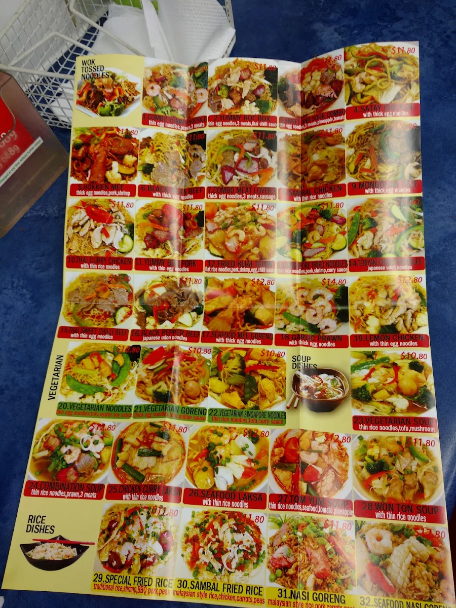 Menu, Happy Noodle Box