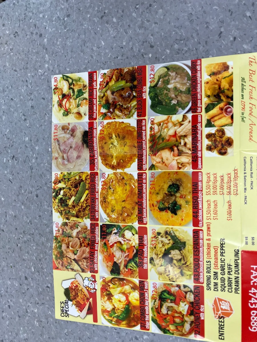 Menu, Happy Noodle Box