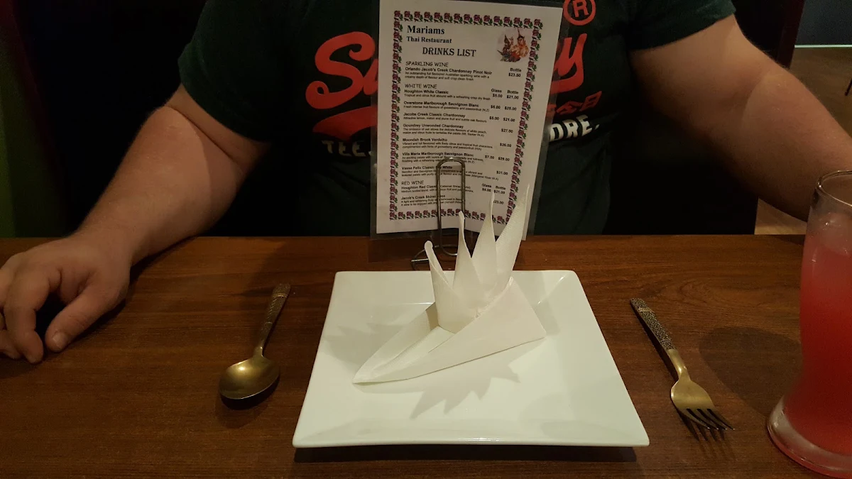 Menu, Mariam's Thai Restaurant