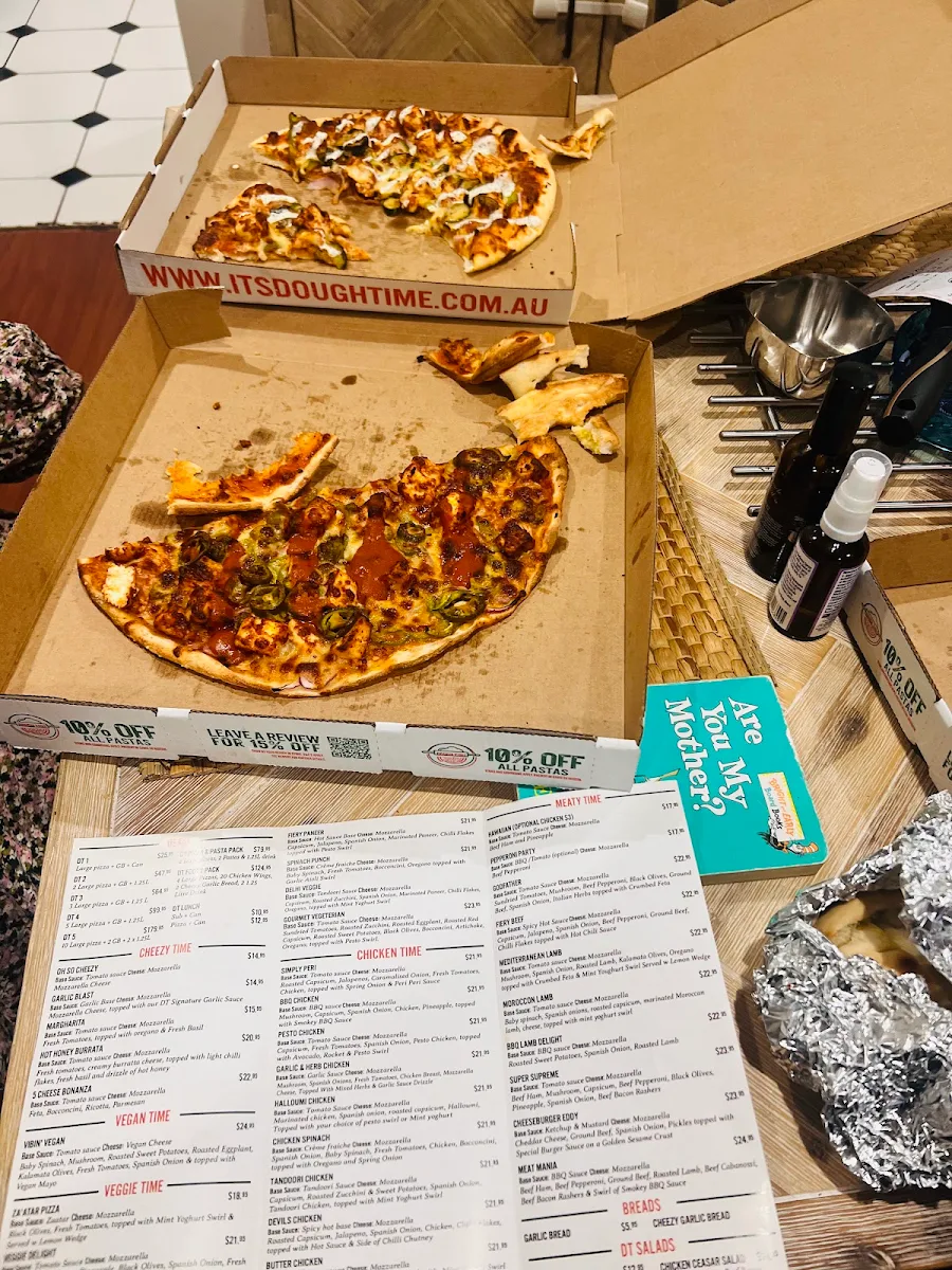 Menu, Dough Time Kellyville