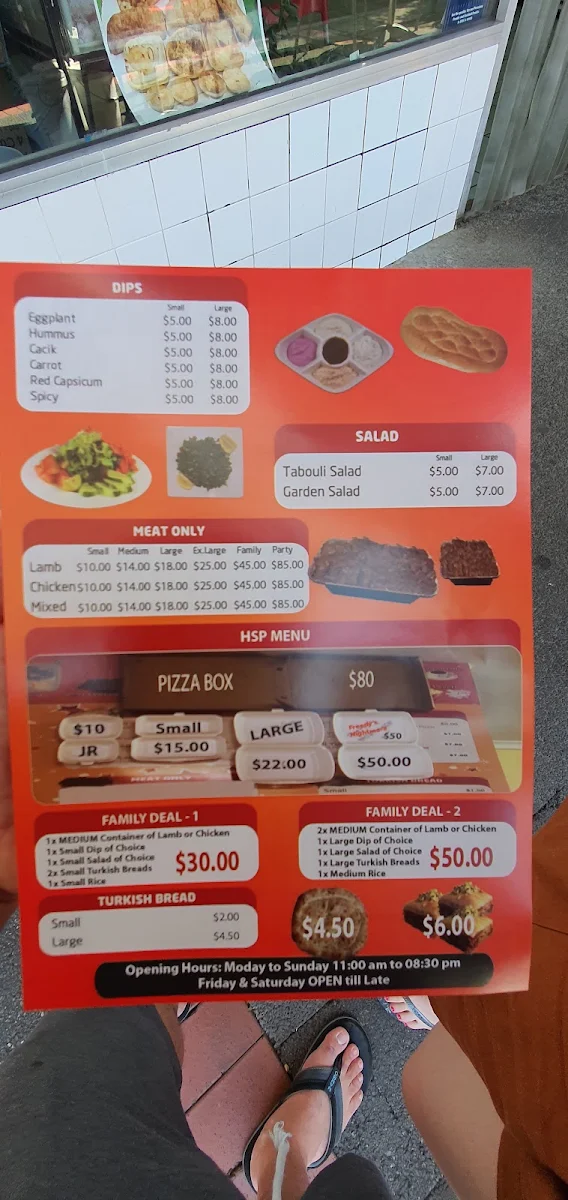 Menu, Centreway Kebabs