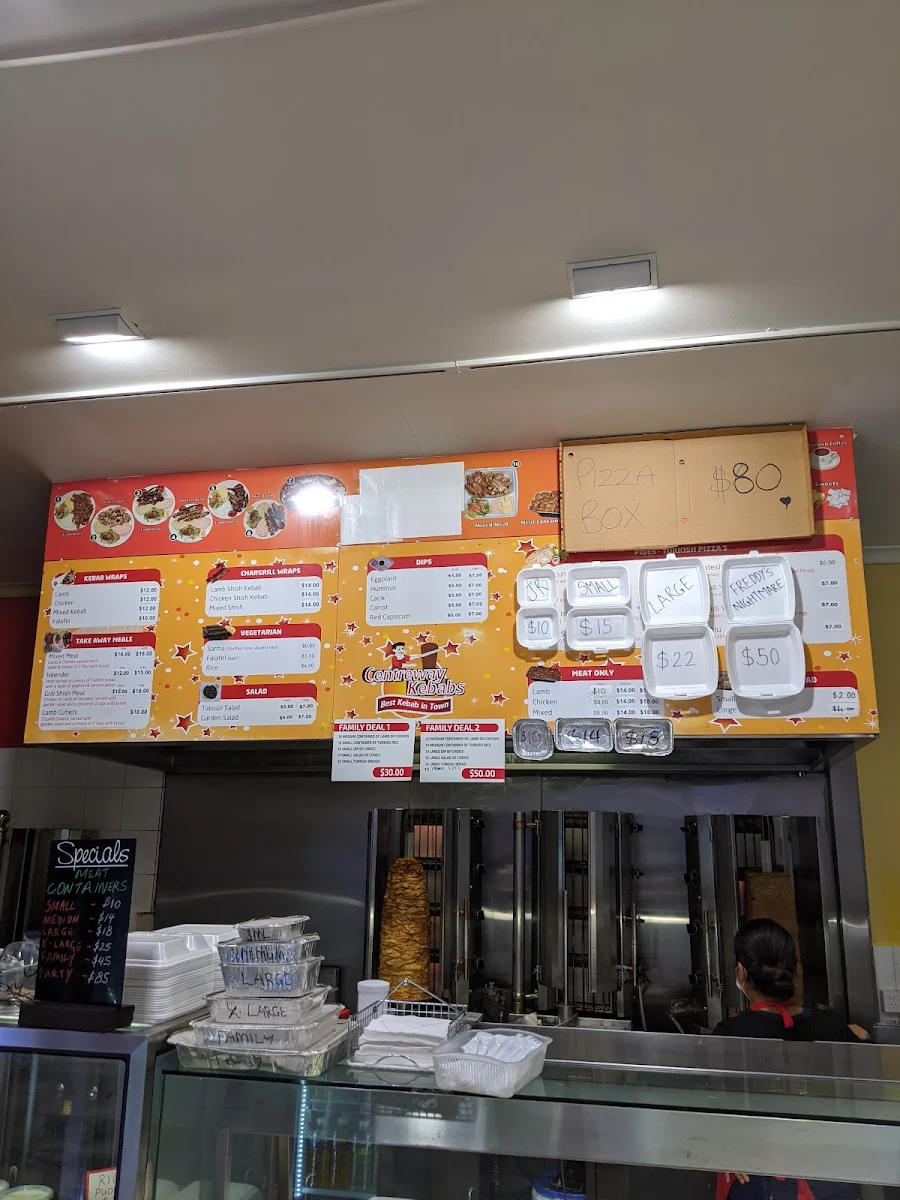 Menu, Centreway Kebabs