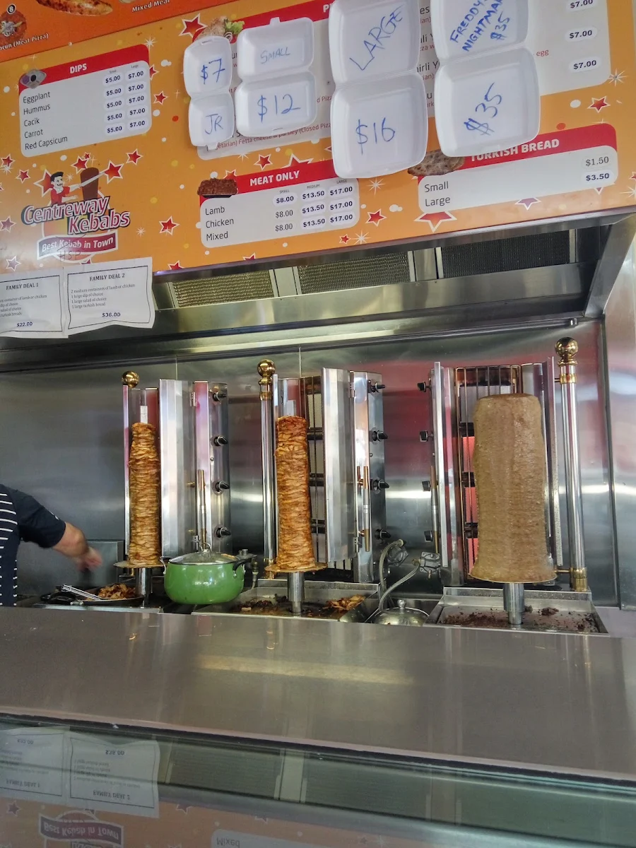 Menu, Centreway Kebabs