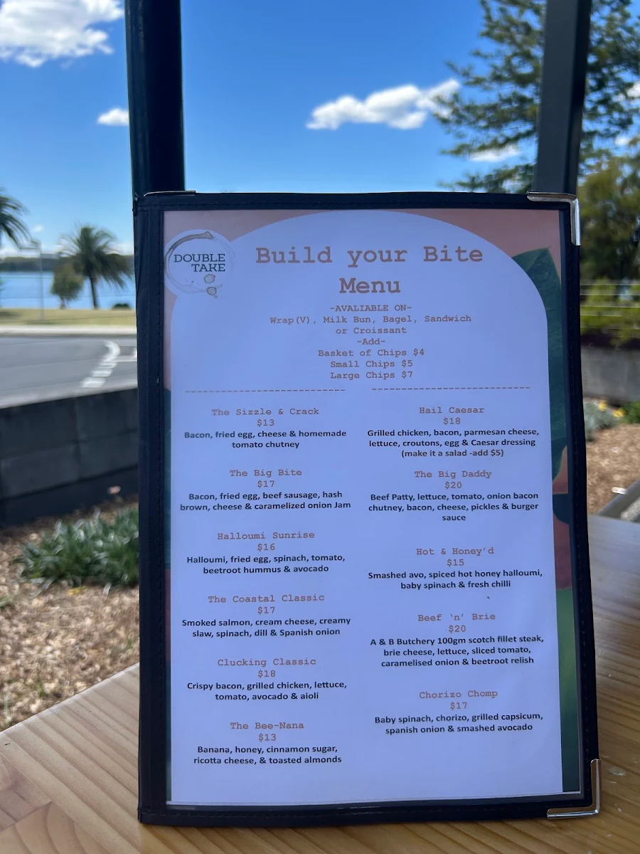 Menu, Doubletake Cafe