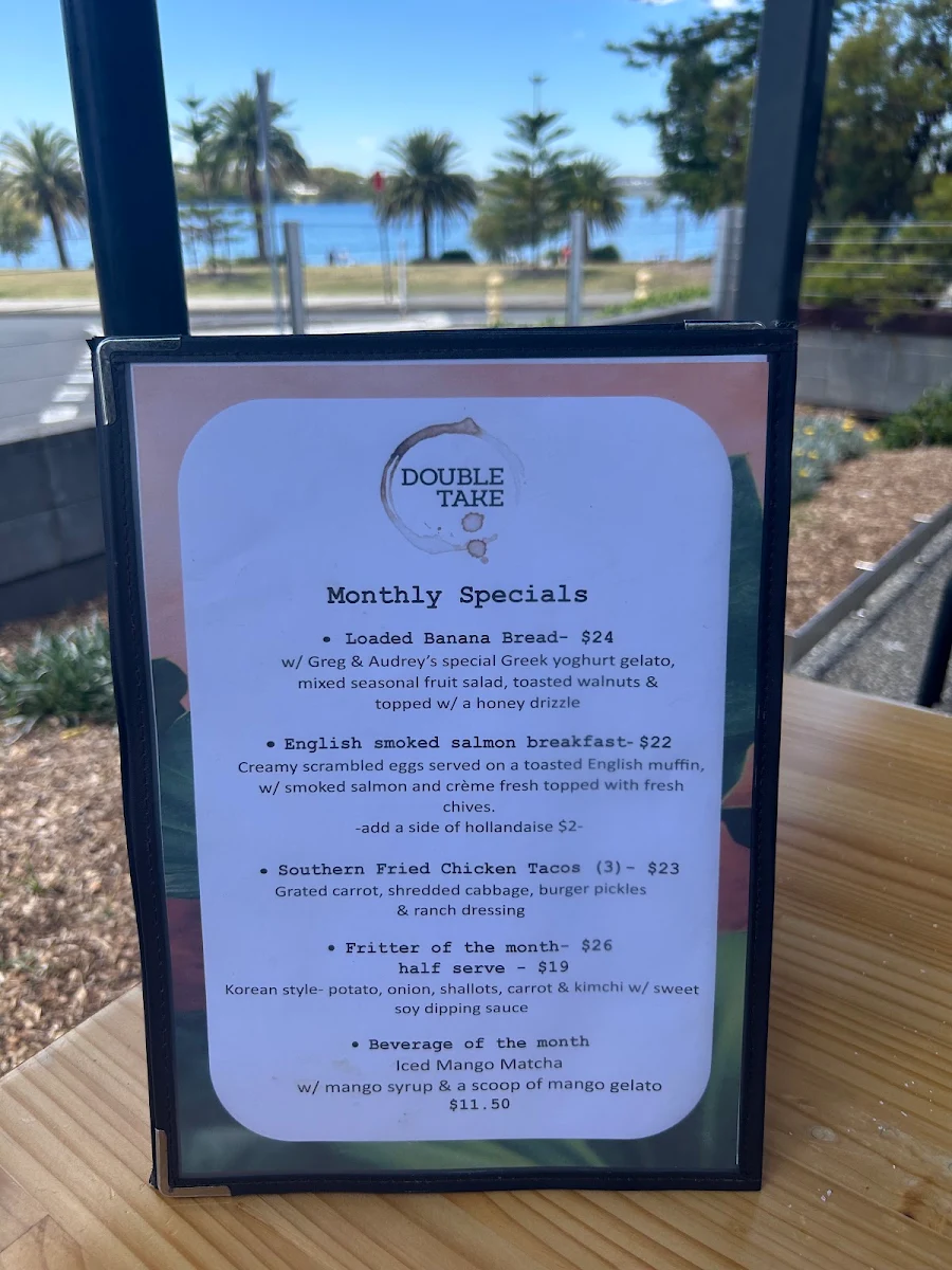 Menu, Doubletake Cafe
