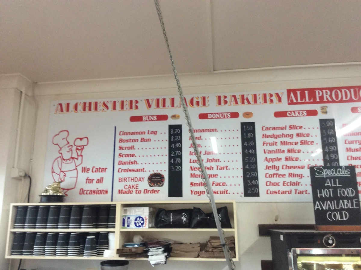 Menu, Alchester Village Bakery