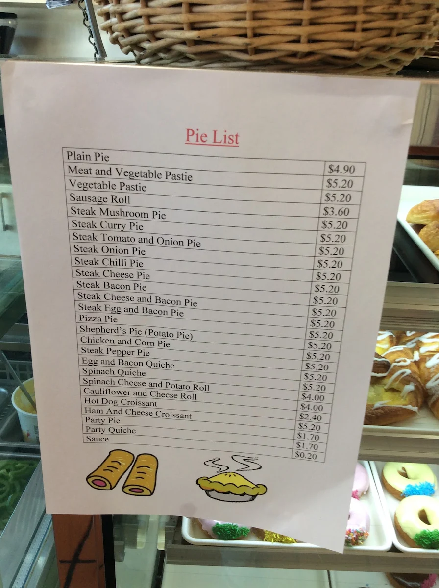 Menu, Alchester Village Bakery