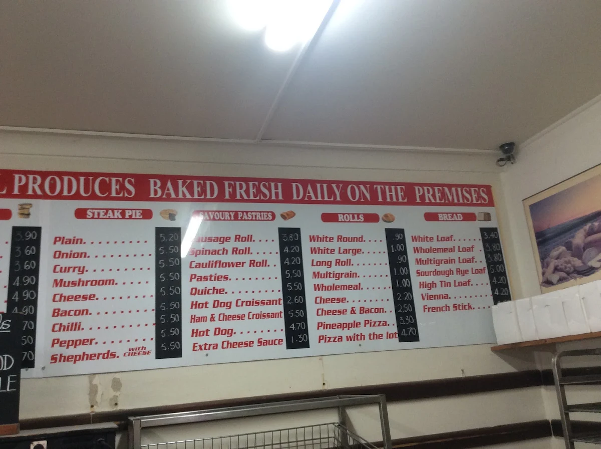 Menu, Alchester Village Bakery