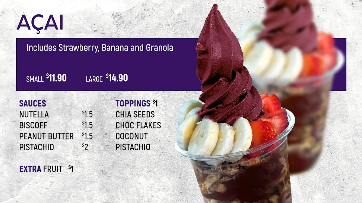 Menu, BNE Kebabs & Acai