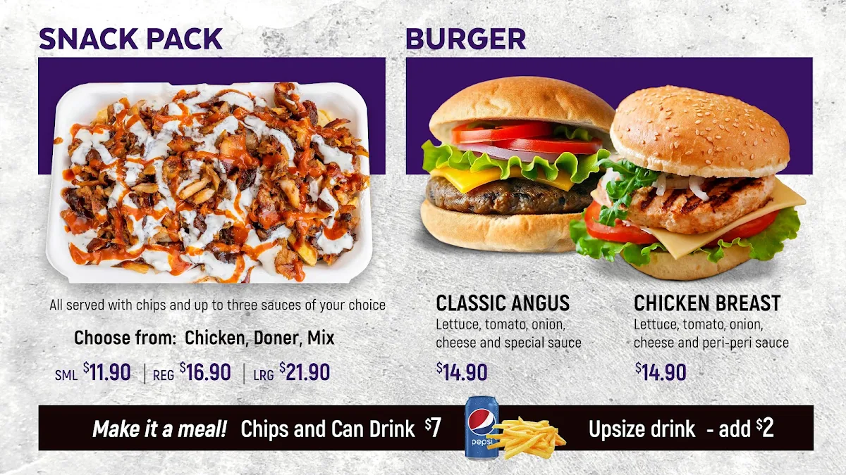 Menu, BNE Kebabs & Acai