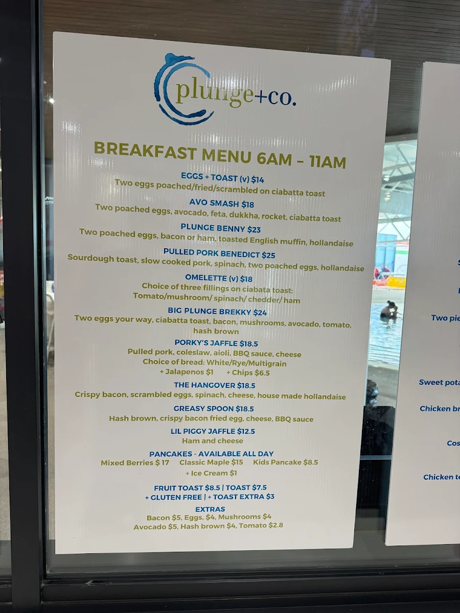 Menu, Plunge+co