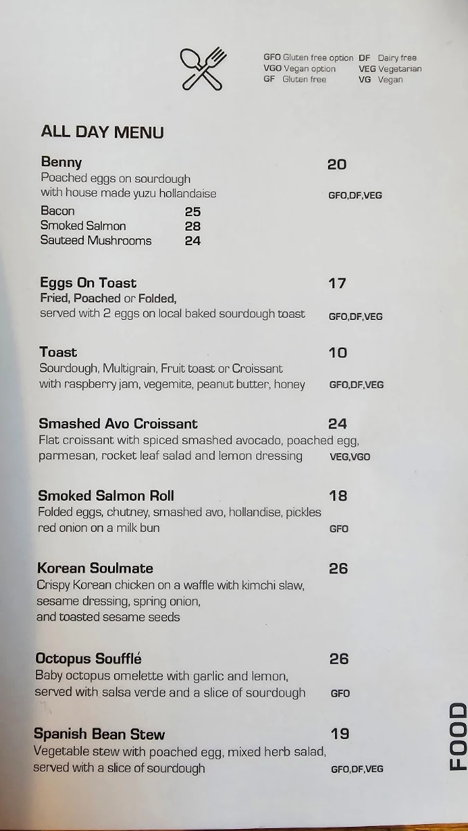 Menu, Goose Specialty Coffee