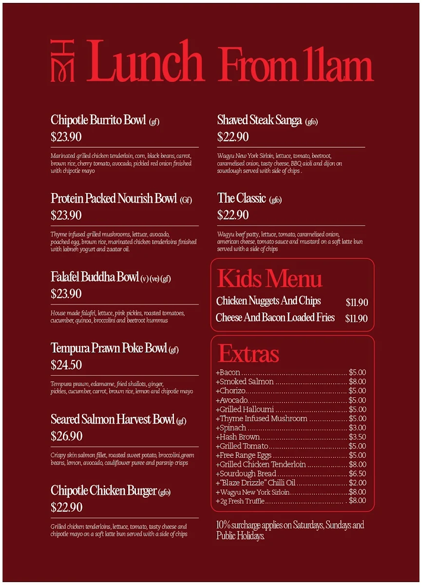 Menu, Harris Miller