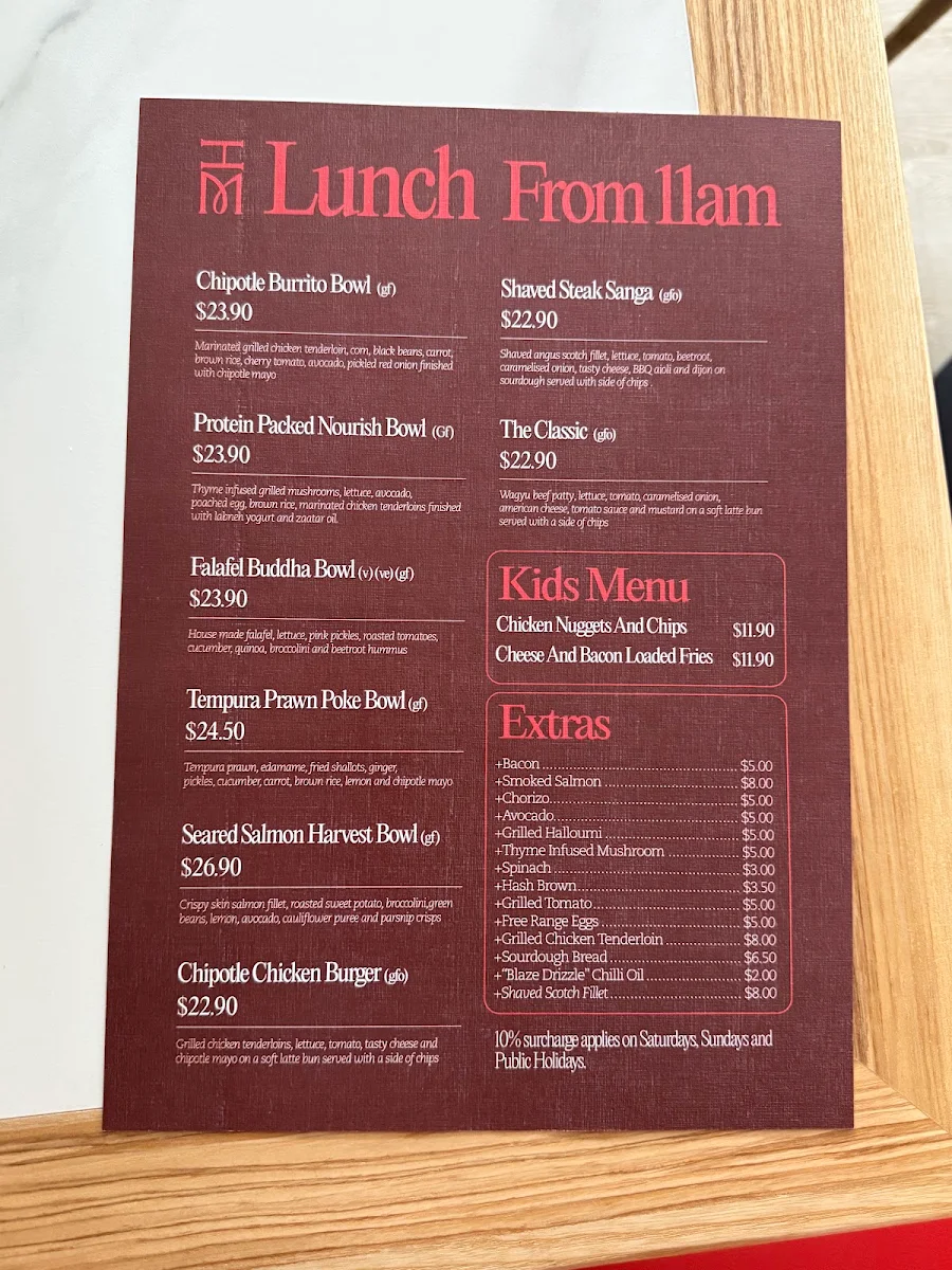 Menu, Harris Miller