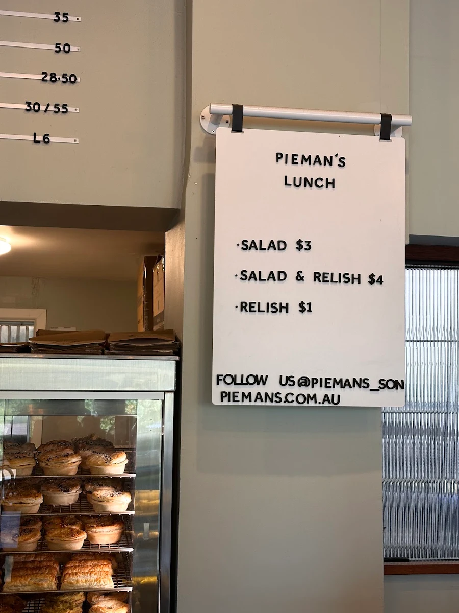 Menu, Pieman's Son