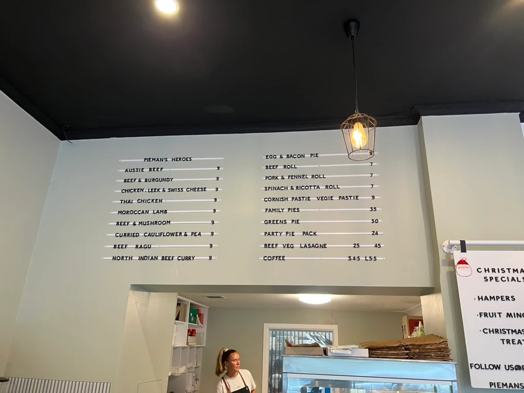 Menu, Pieman's Son