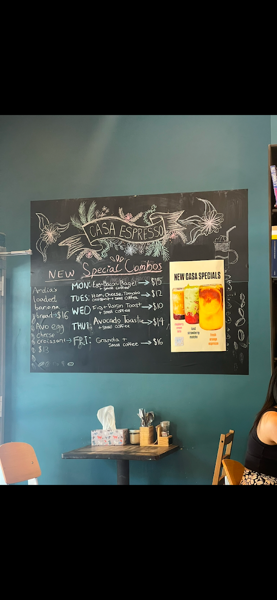Menu, Casa Espresso