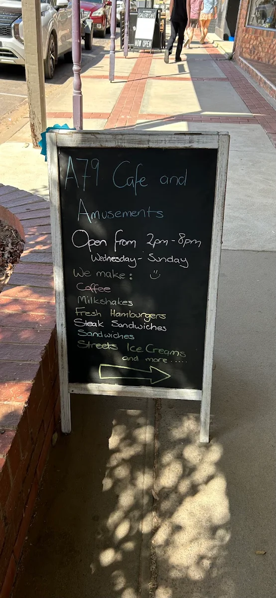 Menu, A79 Cafe And Amusements