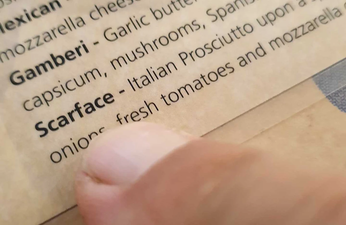 Menu, Aldo's Pizza Restaurant