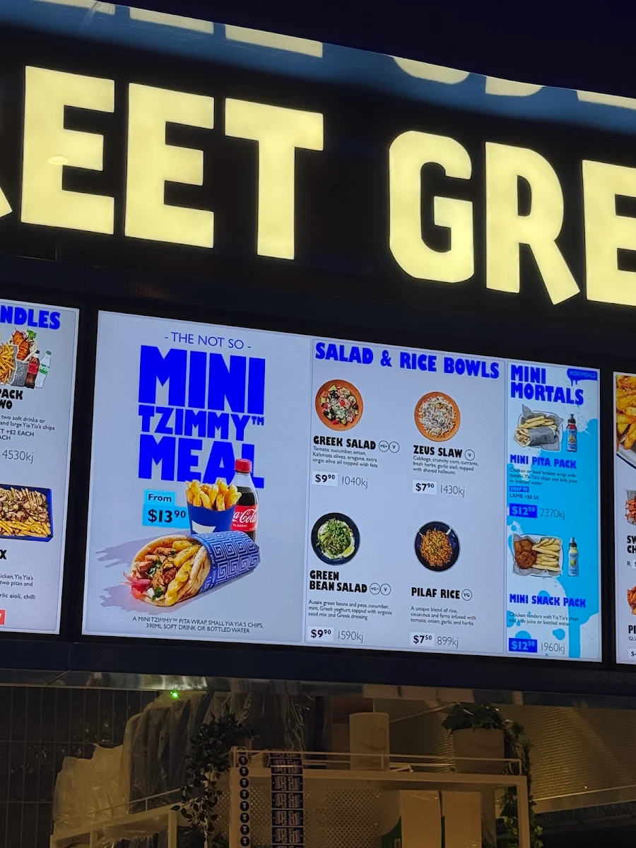 Menu, Zeus Street Greek Broadway Sydney