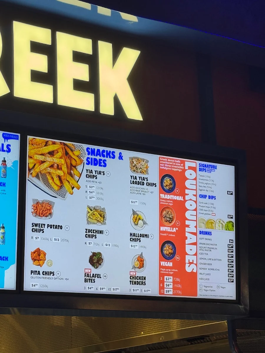 Menu, Zeus Street Greek Broadway Sydney