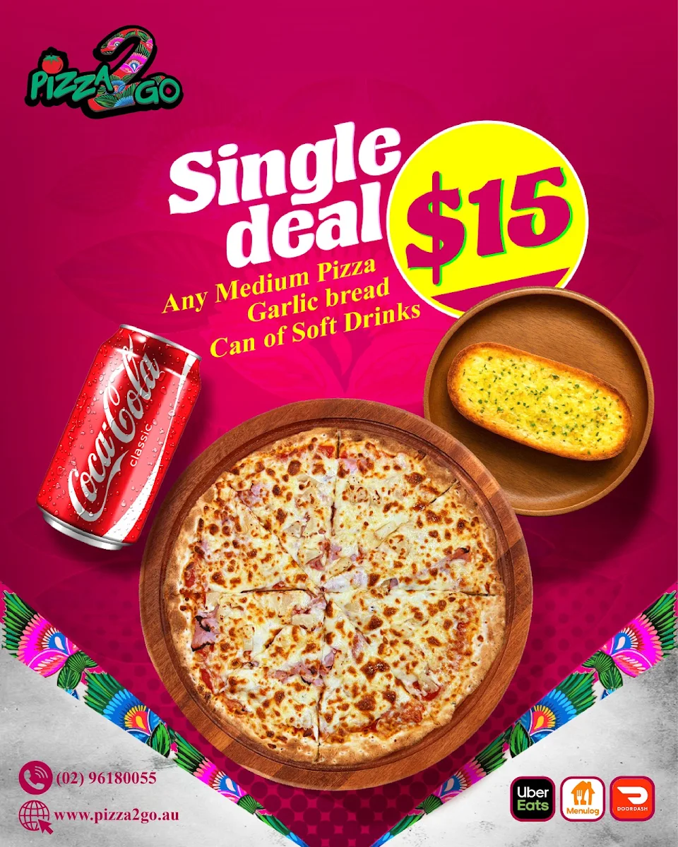 Menu, Pizza 2 Go Macquarie Fields