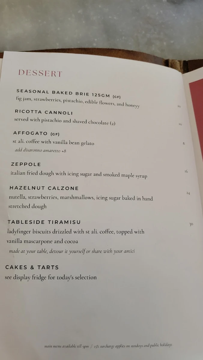 Menu, Amici Wine Bar & Deli